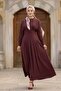 Bat Sleeve Modal Dress 1700 - Burgundy