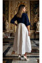 Women's Navy Blue Judge Collar Dress - 3