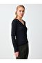 Black Long Sleeve V-Neck Slim Fit Knitted Cardigan - 4