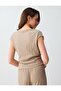 Mink Slim Fit Boat Neck Sleeveless Striped Knitted Blouse - 4