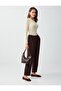 Brown Regular Leg Regular Waist Pocketed Woven Trousers - 2
