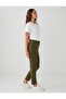 Khaki Normal Waist Normal Leg Gabardine Trousers - 3