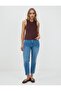 Bitter Brown Round Neck Slim Fit Sleeveless Knitted Tank Top - 2