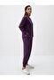 Purple High Waist Slim Leg Pocket Jogger Pants - 3