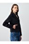 Black Straight Cut Long Sleeve Knitted Jacket with Pocket Detail - 4
