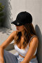 Women's Black Baseball Hat with Bow Detail - 2