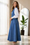 Denim Vest Skirt Suit Blue 2186 - 3