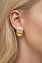 White Detailed Gold Earrings - 2
