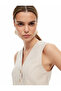 سترة مخططة بأزرار على شكل حرف V - 2