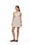 فستان قصير من مزيج الفسكوز والكتان بدون أكمام وظهر منخفض - 2