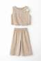 Sweetme girl's shoulder flower detailed 2-piece set 6-9 years beige - 3