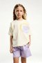 U.S. Polo Assn. Girl's Short-Sleeved Tulip Print Detailed Shorts Set 4-8 Years Old Lemon