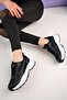 Women's Black White Black Sneakers Shoes - 2