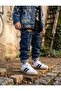 White Black Children's Sneaker Flat Sole Velcro Lace-Up Sports Shoes - 4