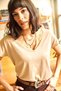 Women's Beige Collar Lace Casual Viscose Blouse BLZ-19000873 - 4
