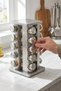 Glass Spice Set with 360 Rotatable Stainless Stand - 20 Spice Containers - 20-Piece Chrome