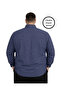 Men's Large Size Dark Navy Blue Long Sleeve Shirt 3Xl-4Xl-5Xl-6Xl - 3