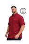 Men's Large Size Burgundy Double Pocket Short Sleeve Shirt 3Xl-4Xl-5Xl-6Xl-7Xl-8Xl - 3