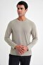 Slim Fit Cotton Fabric Long Sleeve Beige T-Shirt Ts 917 - 4