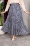 Asymmetrical Cut Ethnic Pattern Lined Tulle Hijab Skirt - 8