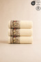Fiore 3-Piece Towel Set 100% Certified Cotton, Floral Pattern Hand/Face/Kitchen Towels 50X90Cm