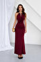 Women's Black Degaje Collar Long Dress