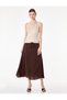 Aerobin Fabric Lace-Up Waist Flared Satin Skirt