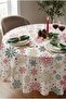 Stylish Round Tablecloth with Christmas Snowflake Pattern - Premium Quality Flowy and Fade-Resistant Fabric - 5
