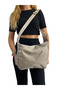 6-Compartment Women's Bag Ecru Beige Crossbody Bag with Adjustable Strap Clinker Fabric Postman Shoulder Bag - 3