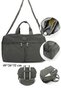 Unisex Large Size Dark Gray Color Water Resistant Crinkle Fabric Travel Bag with Crossbody and Shoulder Strap - 5
