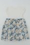 Girl's Dress with 3D Daisy Flower Applique and Sequin Detail, Ages 4-9, Ecru - 6
