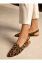 Genuine Leather Laser Cut Open Back Elastic Casual Women's Ballerinas - 2