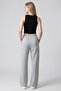 Gray high waist front tasseled wide leg double pocketed sweatpants - 2