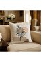 Cream Beige Black Minimal Leaf Patterned Double-Sided Set of 4 Cushion Covers 43X43 cm - 2
