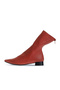 Red Leather Women's Heeled Boots 01Wr3011 - 3