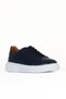 Navy Blue Antique Leather Men's Sports Shoes 32Ma104 - 3