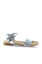 Blue Shiny Leather Women's Sandals 01Wu3420 - 2