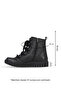 Black Leather Women's Flat Boots 01Wf3300 - 3
