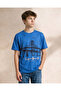 Senior Boys Blue Printed T-Shirt
