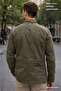 Men's Khaki 100% Cotton Linen Lined Multi-Pocket Summer Coat – Normal Cut - 3