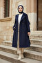Navy Blue - 100% Cotton (120cm) Full-Fit Women's Hijab Trench Coat