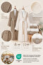 6 Piece Striped Bathrobe Set 100% Cotton Certified, Shalyaka Family Dowry Bathrobe Set Brown Cream - 3