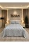 Merve 3 Piece Double Bedspread Gray