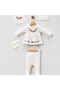 5-Piece Organic Cotton Floral Embroidered Newborn Baby Girl Hospital Discharge Set / Baby Girl Bodysuit Set - 8