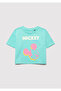 Mickey Mouse Printed Green T-Shirt Loose Fit / Loose Relaxed Cut 7610332-71673 - 4