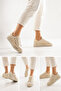 Beige Women's Casual Thick Sole Sneaker Shoes - 2