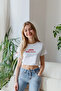 Margarita White Crop Top Crew Neck Short Sleeve T-Shirt - 4