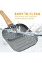 3-Section Non-Stick Divided Frying Pan, Grey Granite Finish, Wooden Handle, 35x18cm, for Breakfast Cooking - 5