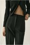 Women's Black High Waist Darted Carrot Cut Fabric Trousers - 2
