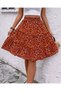 Women S Stylish Floral Print High Waist Skirt - A-Line, Knee Length, Spring/Summer Fashion